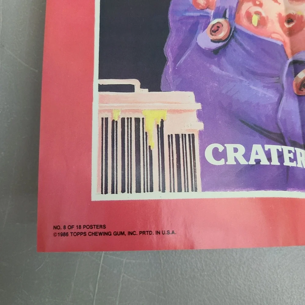 Vintage 1986 GARBAGE PAIL KIDS poster‎ GPK # 8 Slime Magazine